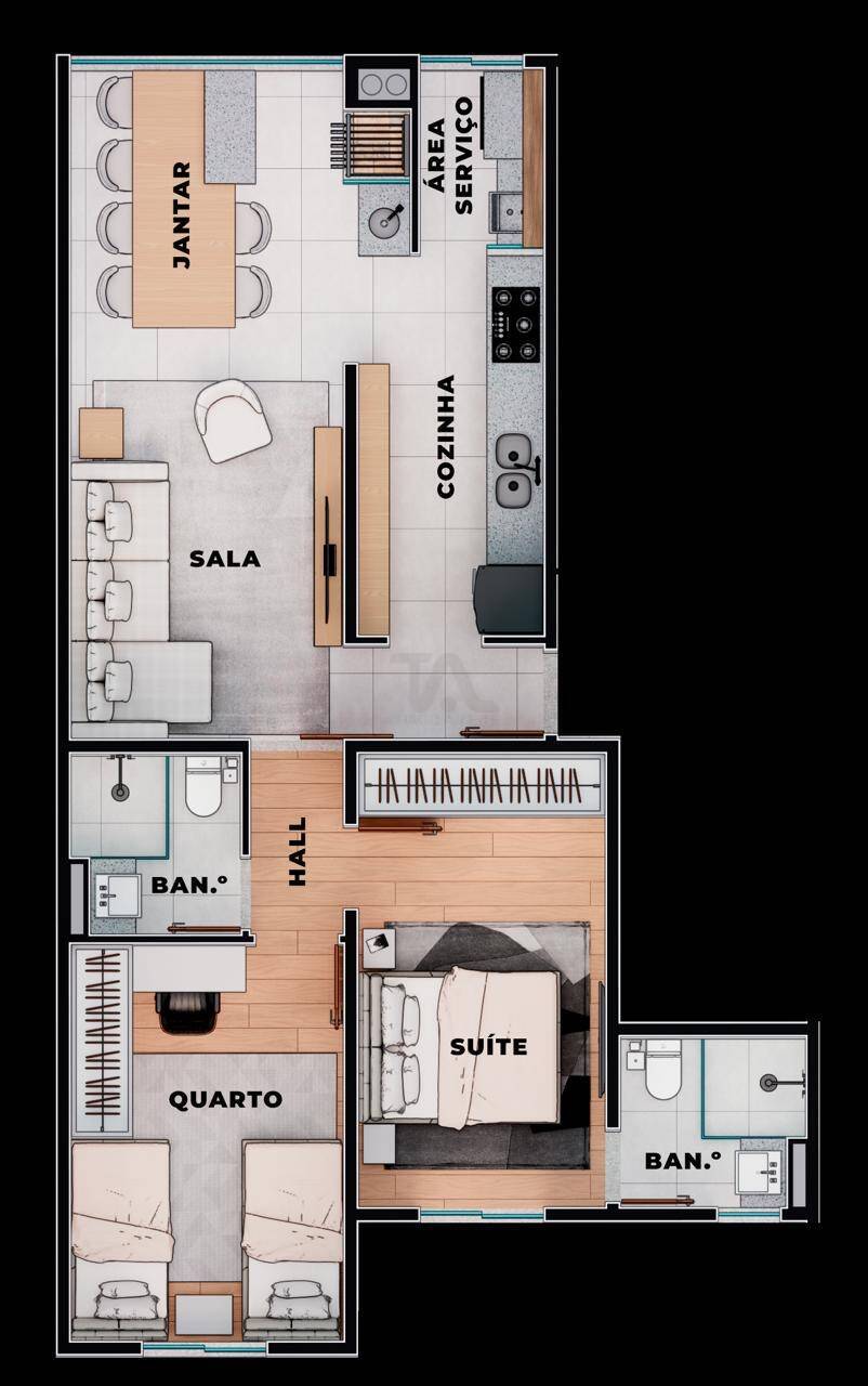 Apartamento à venda com 2 quartos, 65m² - Foto 6